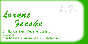 lorant fecske business card