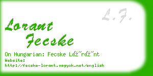 lorant fecske business card